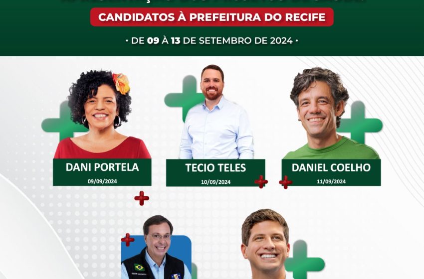  Sabatinas com Candidatos à Prefeitura do Recife Discutem Propostas para a Saúde no Sindhospe Entre os dias 9 e 13 de setembro, lideranças do setor privado ouvirão os principais candidatos sobre seus projetos para a saúde.