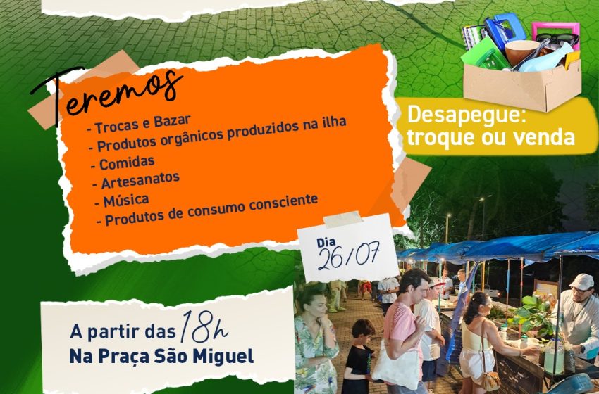 Feira Ambiental movimenta Fernando de Noronha com consumo consciente e cultura local Evento reúne sustentabilidade, arte e educação na Praça São Miguel, neste sábado (26), com produtos orgânicos, bazar, música e espetáculos educativos.