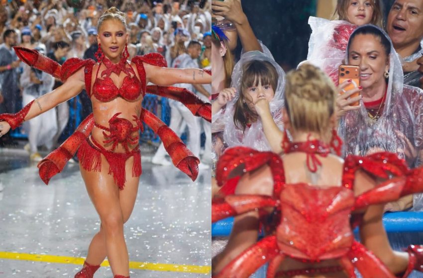  Virginia surpreende 20 fãs levando-os ao camarote da Sapucaí em sua primeira vez como Rainha na Grande Rio.