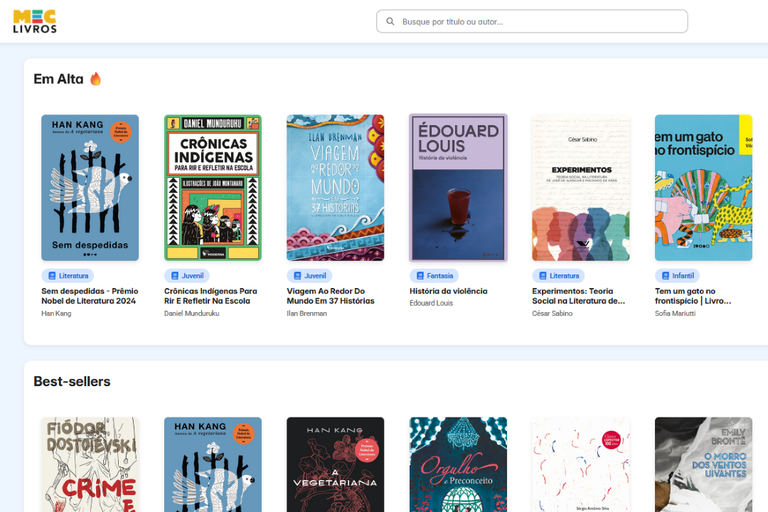  MEC Livros amplia acervo para 25 mil obras gratuitas e facilita empréstimo digital para leitores Plataforma do Ministério da Educação já soma mais de 586 mil usuários cadastrados e permitirá devolução antecipada de livros após início da leitura
