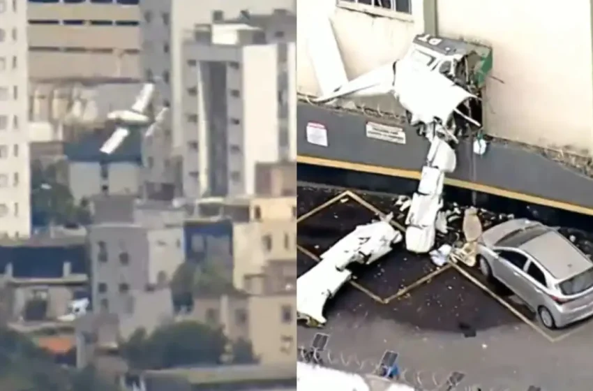  Avião de pequeno porte colide com edifício residencial em Belo Horizonte